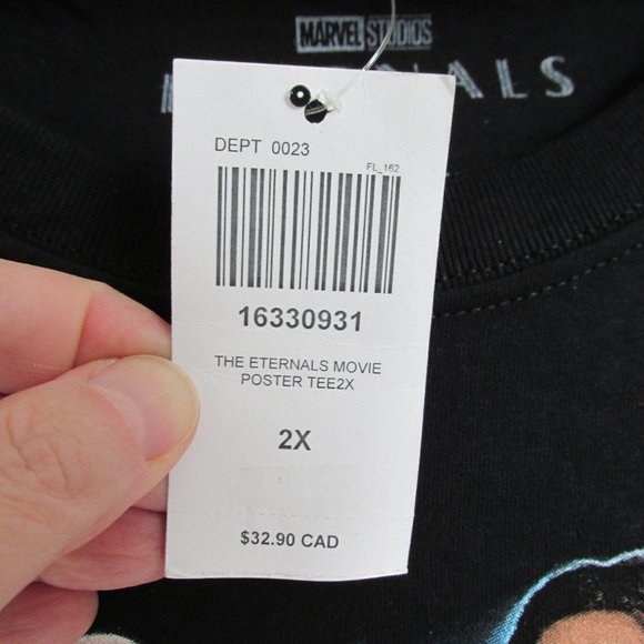 Eternals Movie-Poster Hot Topic Men’s Black Marvel Superhero T-Shirt Size XXL - Picture 5 of 5